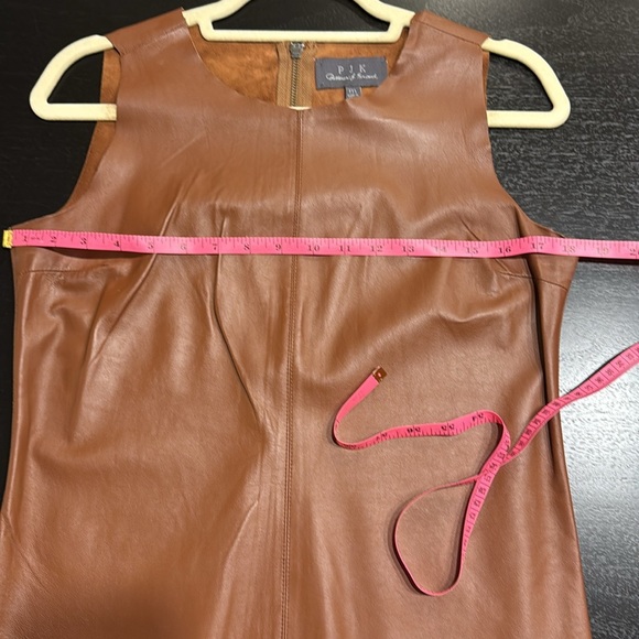 Cocoa colored leather sleeve top size medium - Picture 5 of 7